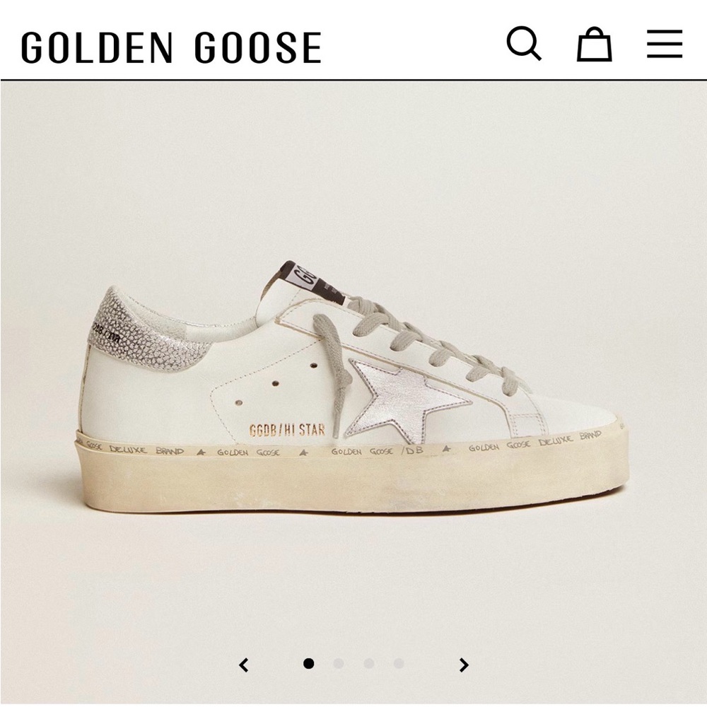 Golden Goose White and Gray Star Sneakers